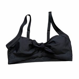 Coskaka Tie Front Bikini Top | Black | Size Medium